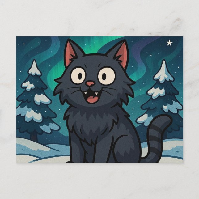 Carte Postale Chat de Noël islandais de Yule  (Devant)