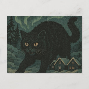 Carte Postale Chat de Noël islandais Yule 