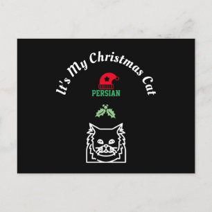 Carte Postale Chat de Noël - Persan