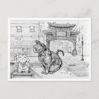 Carte Postale Chat de Philly à Chinatown