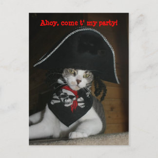 Carte Postale Chat de pirate drôle personnalisable