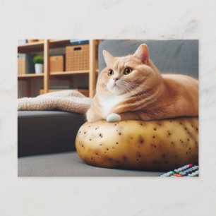 Carte Postale Chat de pomme de terre de canapé drôle