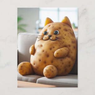 Carte Postale Chat de pomme de terre de canapé drôle