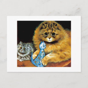 Carte postale Chat de poupée vintage