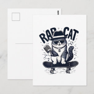 Carte Postale Chat de rap Harmonie