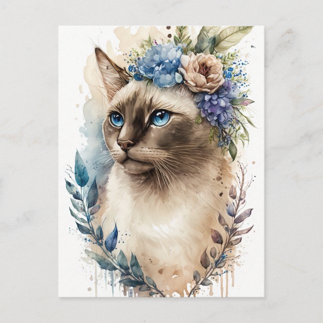 Carte Postale Chat de Siamese (Devant)