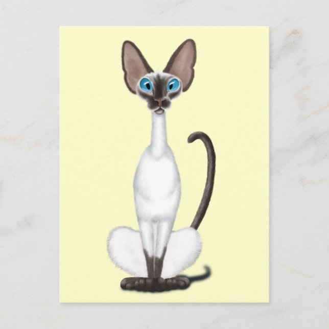 Carte Postale Chat de Siamese (Devant)