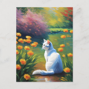 Carte postale Chat de style Monet