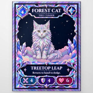 Carte Postale Chat des Forêts Norvégiennes, Art à Feuille de Plu