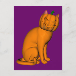 Carte Postale Chat d'Halloween bizarre