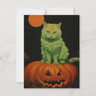Carte Postale Chat d'Halloween éffrayant