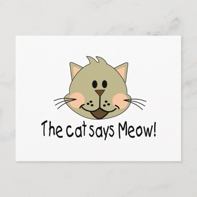 Carte Postale Chat dit Miaou (Devant)