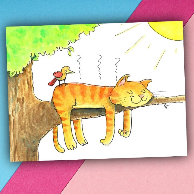 Carte Postale Chat dormant au soleil  (Créateur téléchargé)