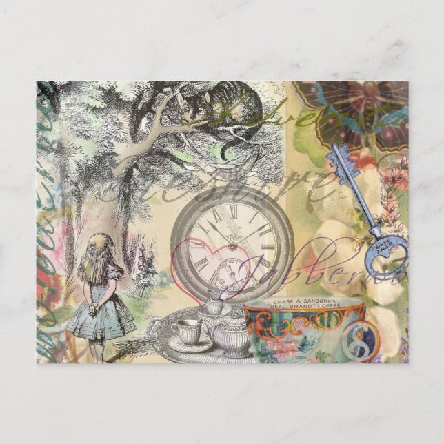 Carte Postale Chat du Cheshire Alice au Pays des Merveilles Clas (Devant)