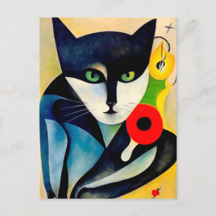 Carte Postale Chat du style de l'art moderne classique.
