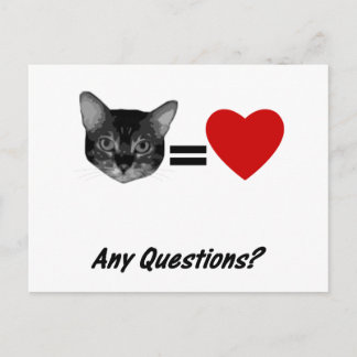 Carte Postale Chat égale amour