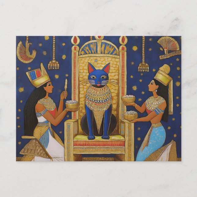 Carte Postale Chat égyptien d'IA (Devant)