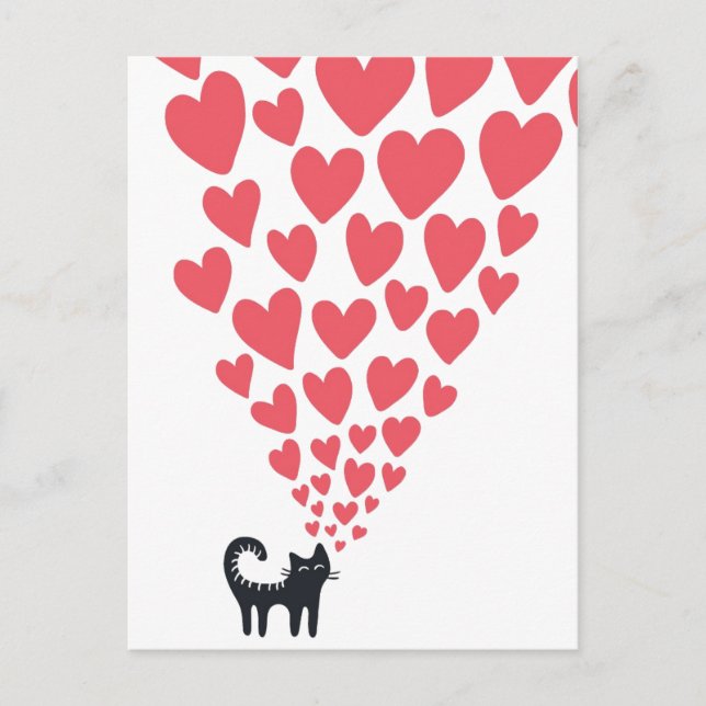 Carte Postale Chat en amour (Devant)