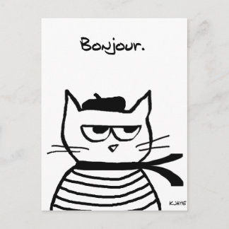 Carte Postale Chat en colère tellement français