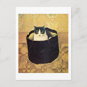 Carte Postale Chat en Hatbox, Solomon Meijer