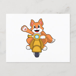 Carte Postale Chat en motard avec scooter.PNG