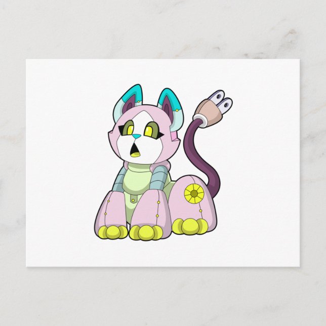 Carte Postale Chat en Robot (Devant)