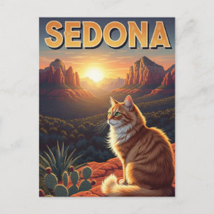 Carte Postale Chat en Sedona Arizona Voyager Vertical