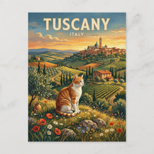 Carte Postale Chat en Toscane Italie