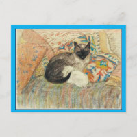 Chat et chaton siamois, Art de Steinlen, Art