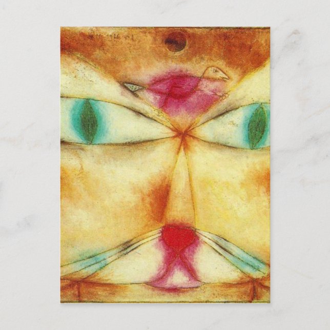 Carte Postale Chat et oiseau par Paul Klee (Devant)
