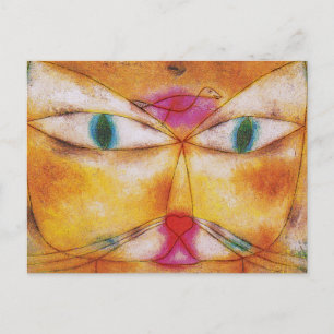 Carte Postale Chat et oiseau par Paul Klee