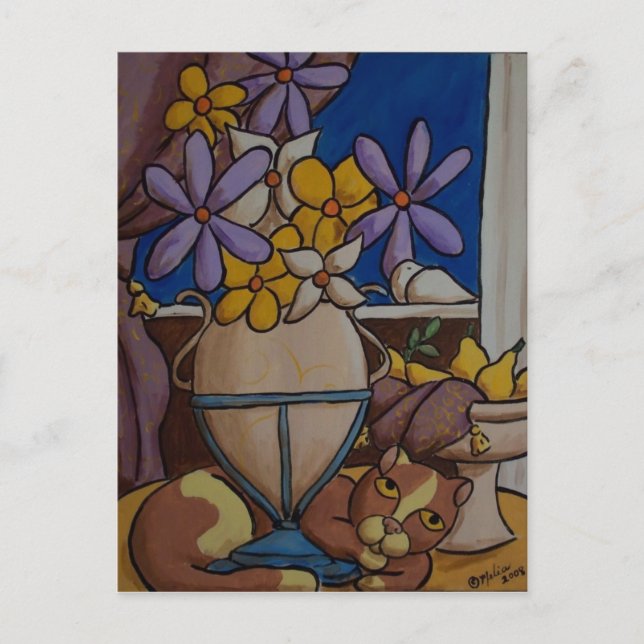 Carte Postale Chat et poires (Devant)