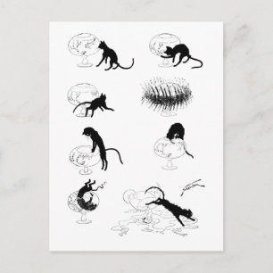 Carte Postale Chat et poisson d'or, Alexandre Steinlen