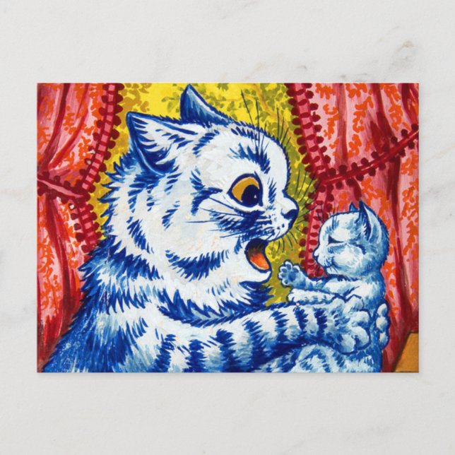 Carte Postale Chat et ses chatons (Devant)