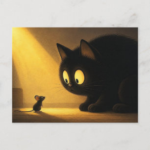 Carte Postale Chat et souris