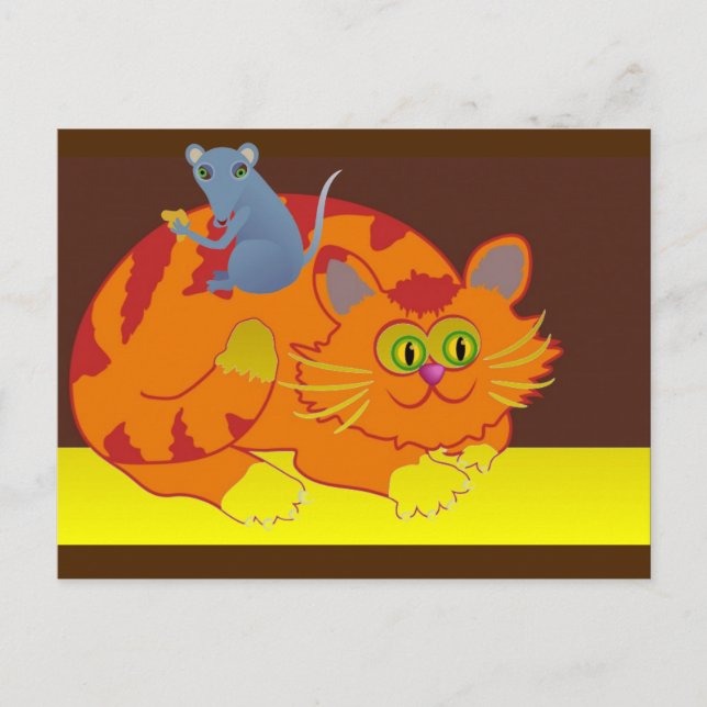 Carte Postale Chat et souris (Devant)