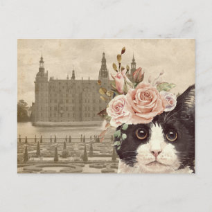 Carte Postale Chat fantaisie & Château
