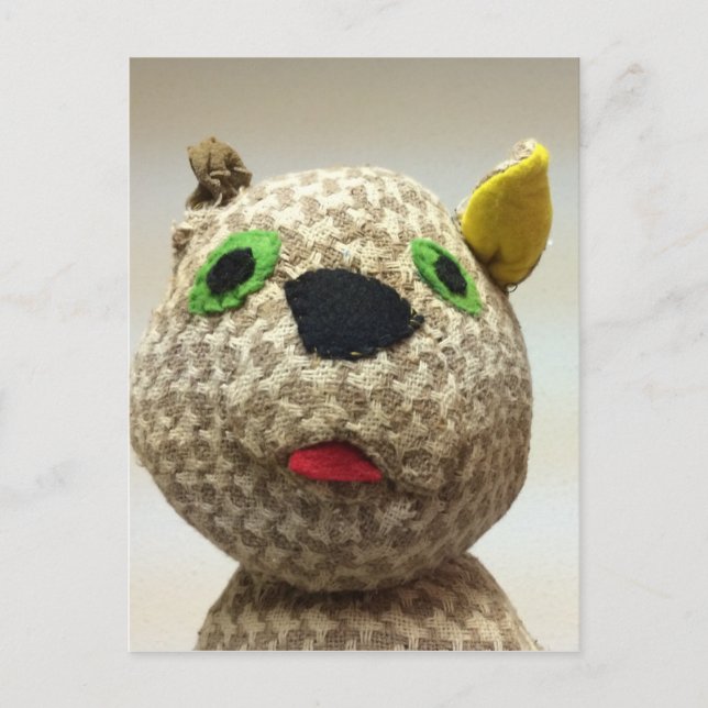 Carte Postale Chat farci excentrique en sortie de langue (Devant)