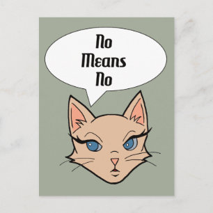 Carte Postale Chat féministe   Illustration de dessin politique