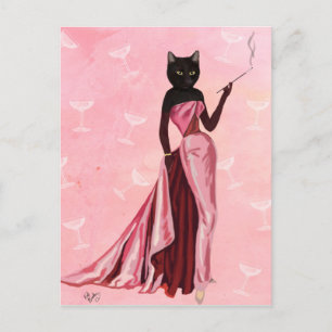 Carte Postale Chat flamand en rose