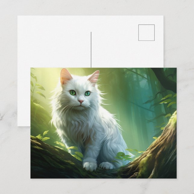 Carte postale Chat Foret 10 (Devant / Derrière)