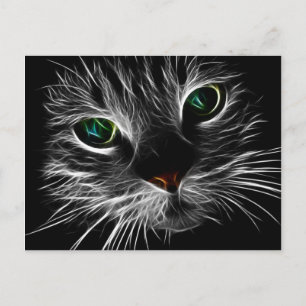 Carte Postale Chat fractal
