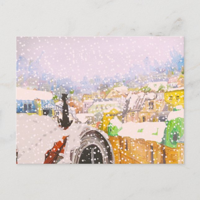 Carte Postale Chat français sur le toit (Devant)