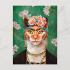 chat Frida avec fleurs