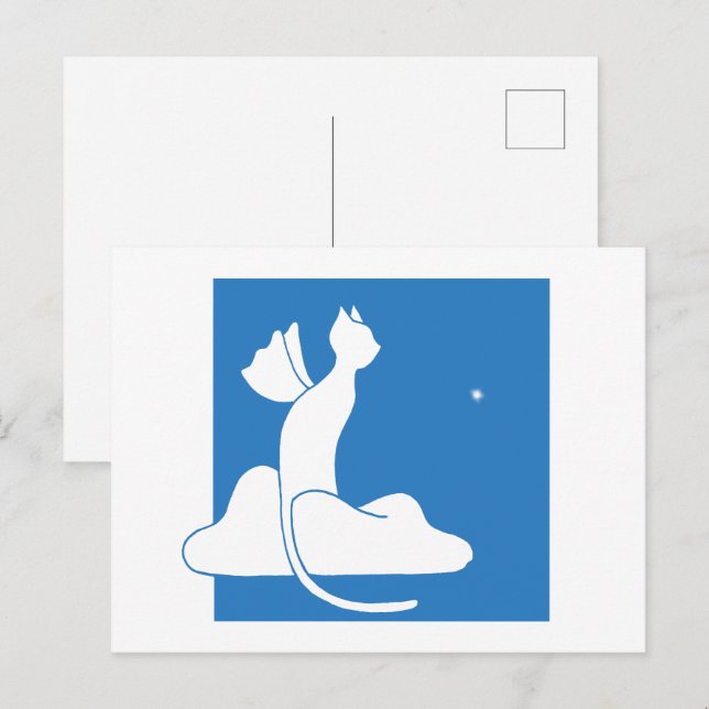 Carte Postale Chat Gardien (Devant / Derrière)