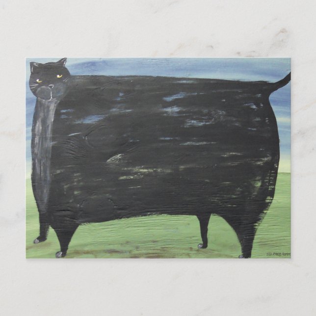 Carte Postale Chat gras Folk (Devant)