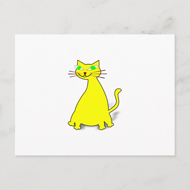 Carte Postale Chat gras jaune (Devant)