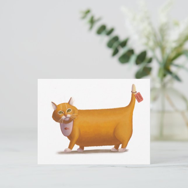 Carte Postale Chat gratuit régime (Debout devant)