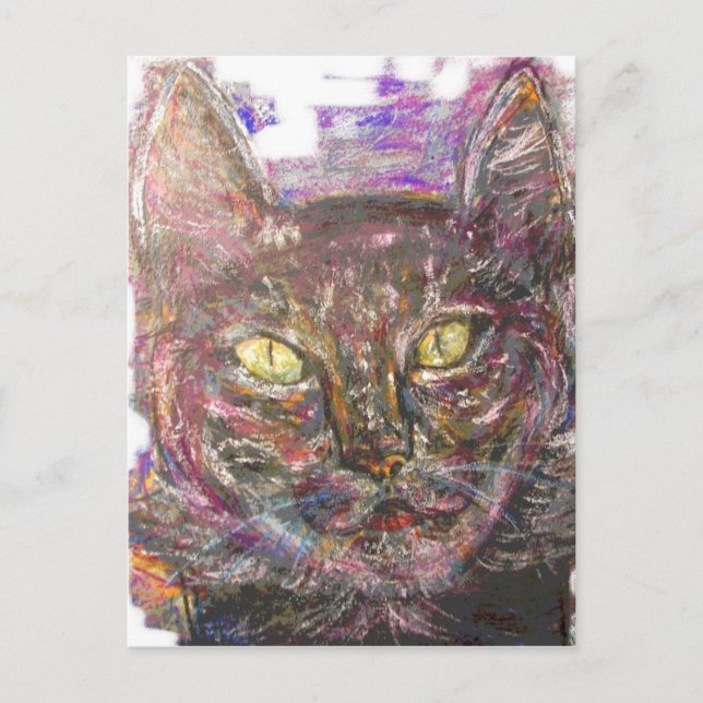 Carte Postale chat grec coloré (Devant)