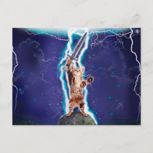 Carte Postale Chat guerrier tonnerre